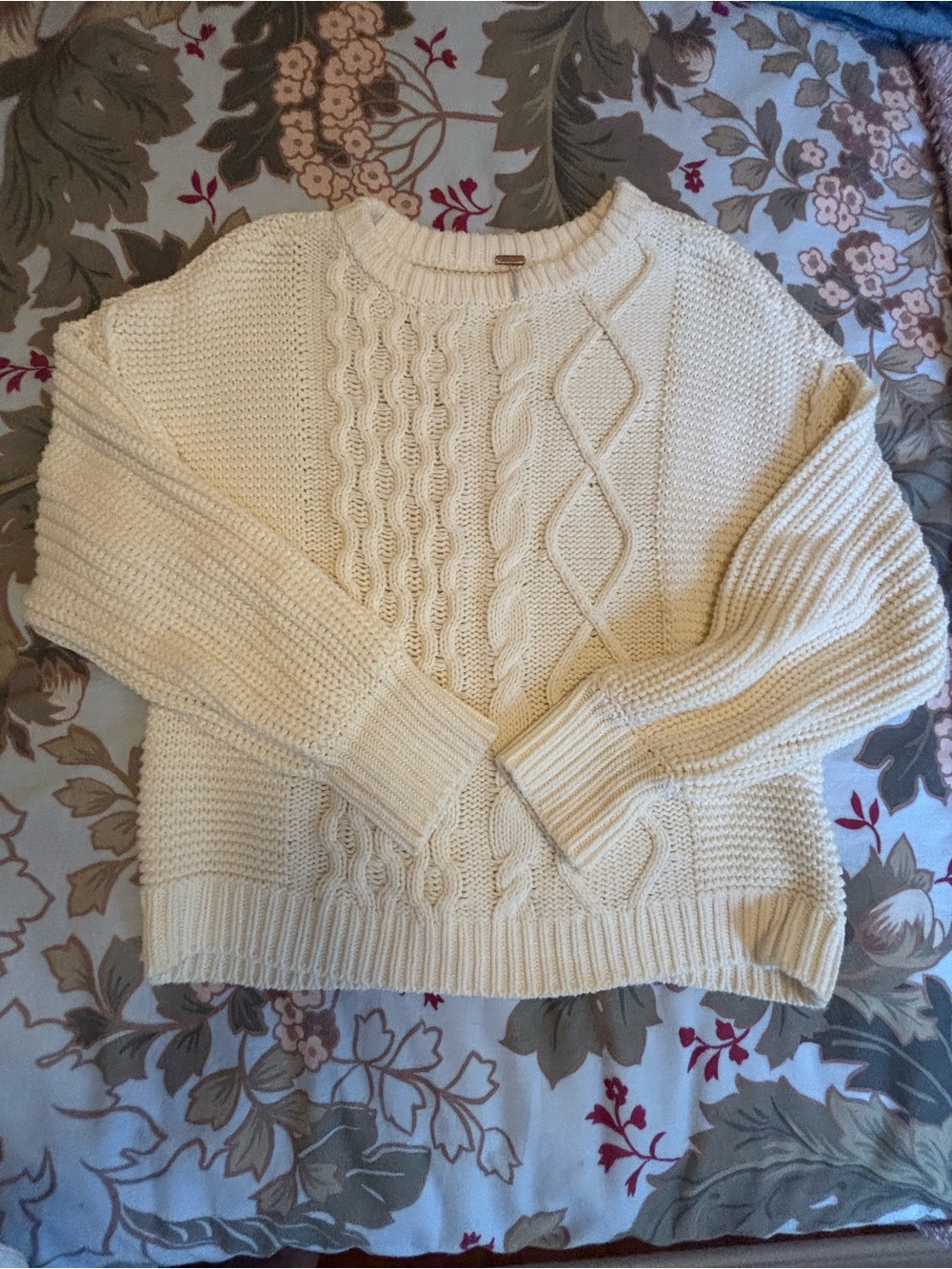 Free People Cable-Knit Fisherman’s Women's Sweater - oversized